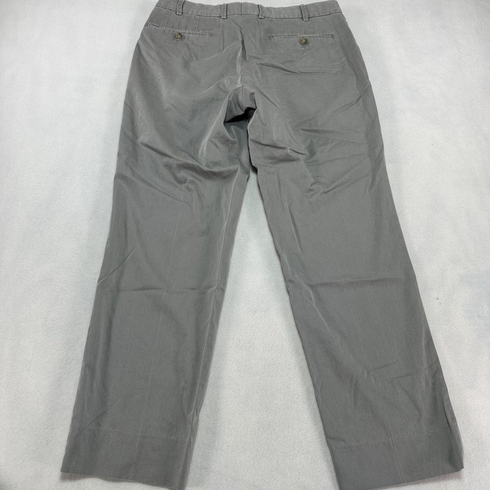 Hiltl Pants Mens 36x32 Gray Straight Leg Lightweight Stretch Dress Trousers - Picture 10 of 14